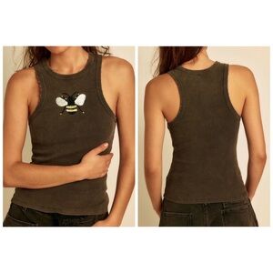 NWOT Free People x Denim and Bone Garden Fairies Bee Tank XS